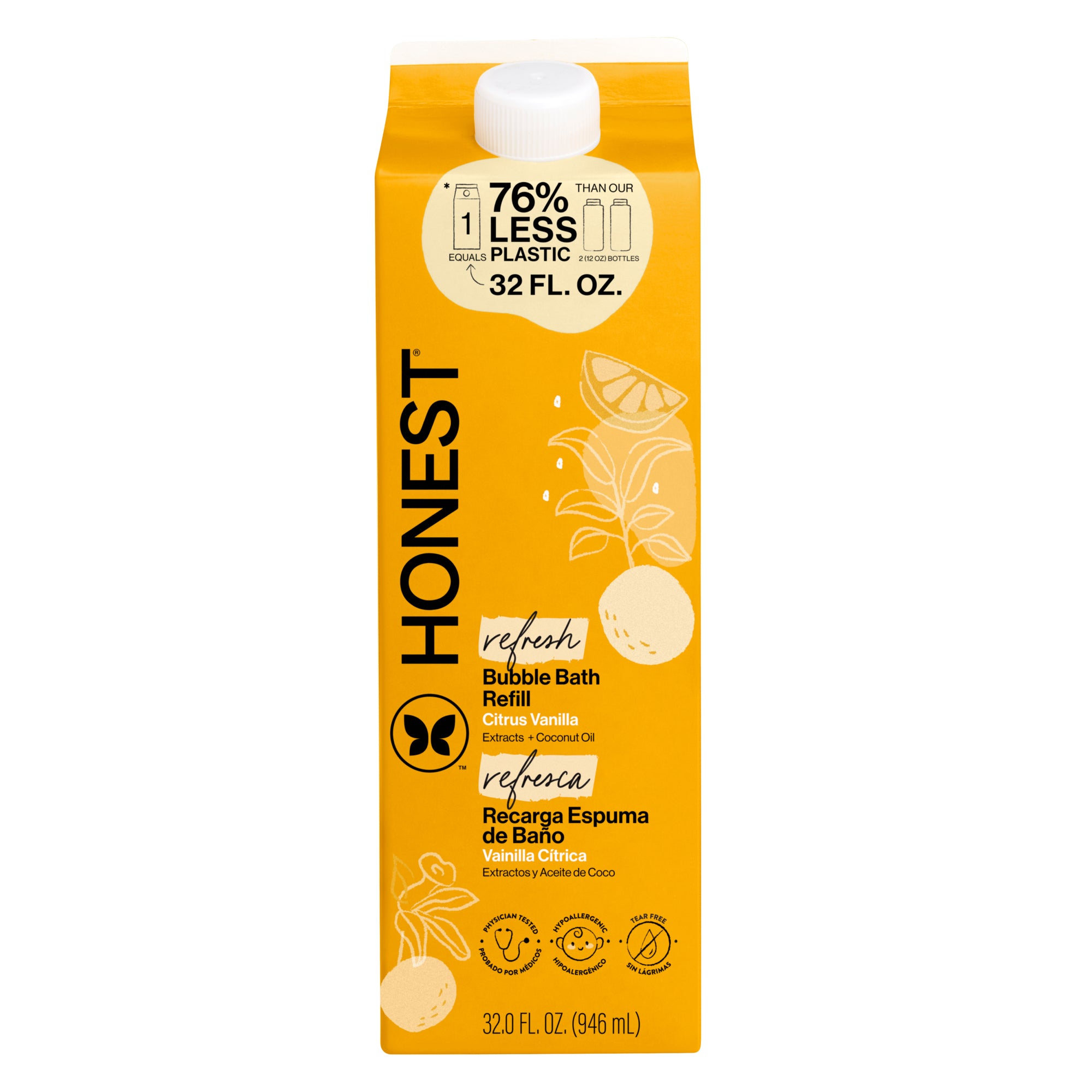 Bubble Bath, Carton Refill, Citrus Vanilla